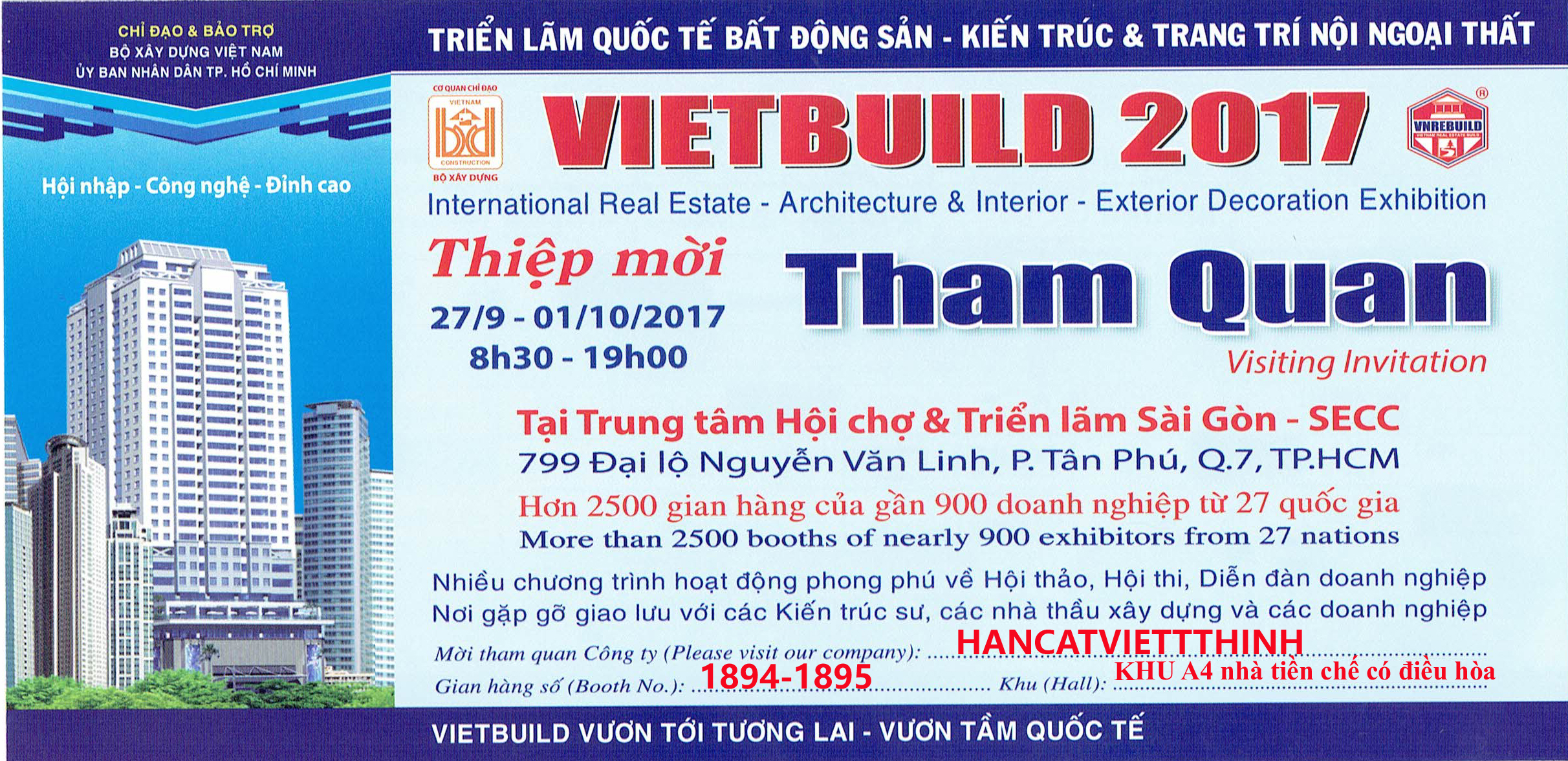 Thư mời tham quan máy hàn EDON tại triển lãm VIETBUILD 2017 